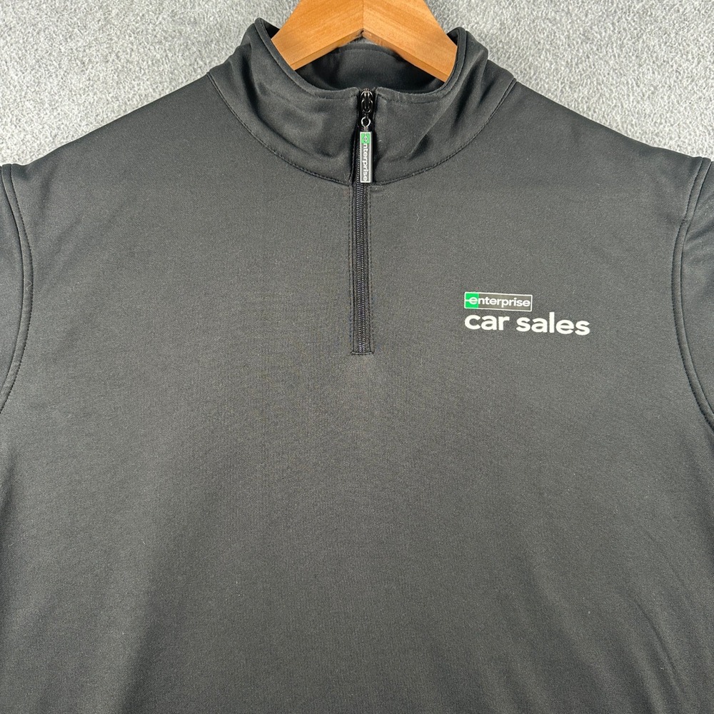 Pullover Mens M Black Quarter Zip Enterprise Car Sales Logo